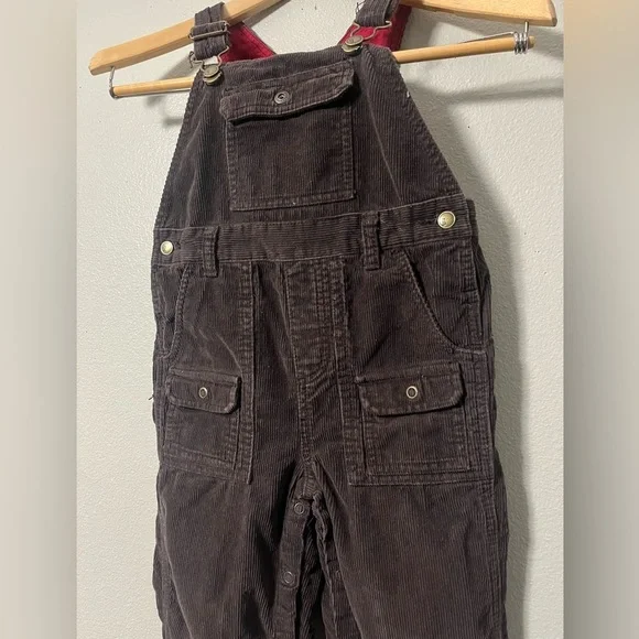 Y2K Vintage Dark Brown Corduroy Gymboree Overalls size 3T - Picture 2 of 9